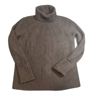 Size medium black thick wool Turtleneck cozy fall sweater Club Monaco